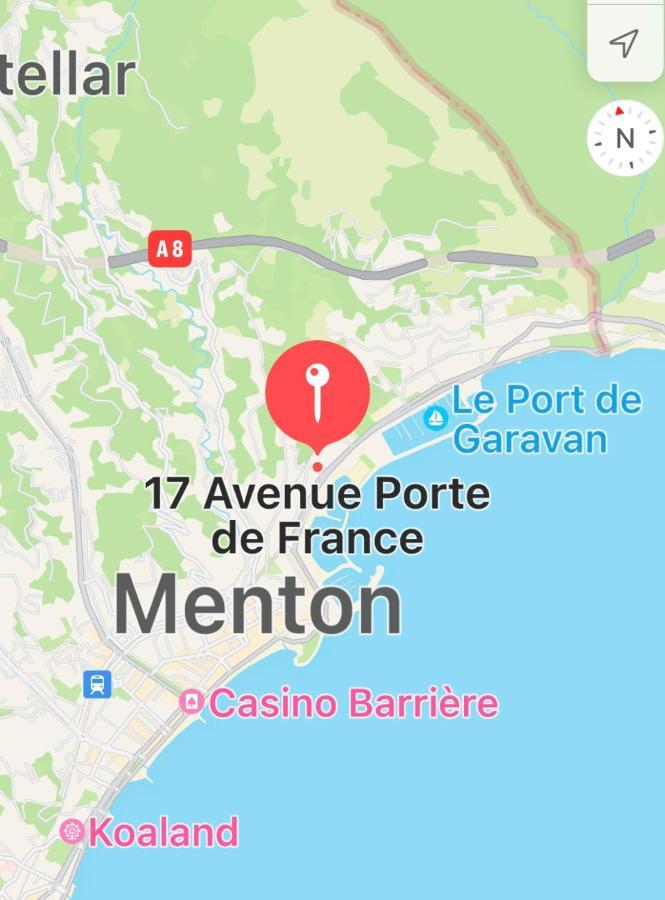 studio 2 pers , 40m2 en bord de mer avec vue mer Menton Exteriör bild